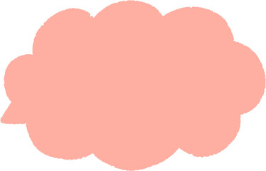 Fototapeta premium A pink speech bubble with a peach-colored outline.