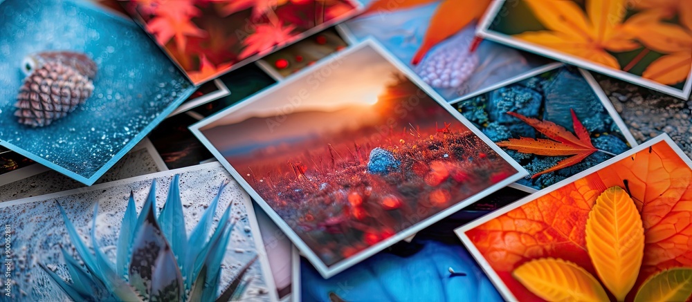 Poster several photo cards showcasing various designs with copy space image available