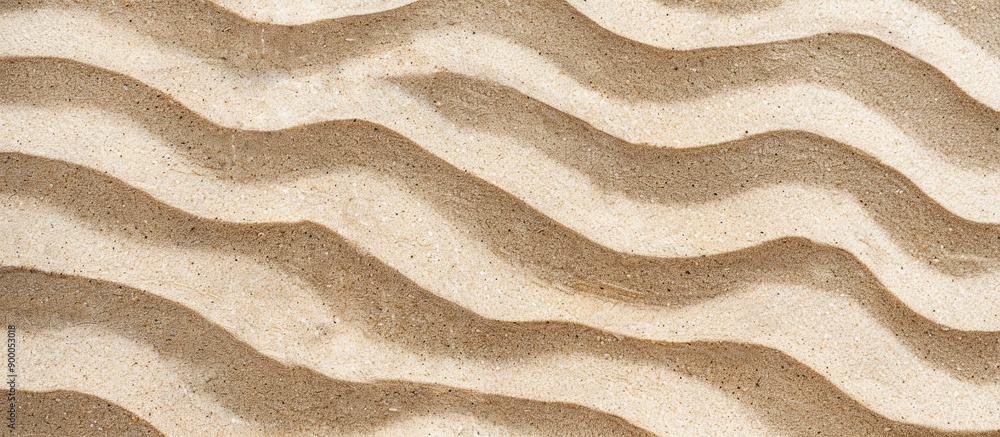 Poster Nautical themed beach sand background with wave like patterns ideal for marine concepts featuring a copy space image