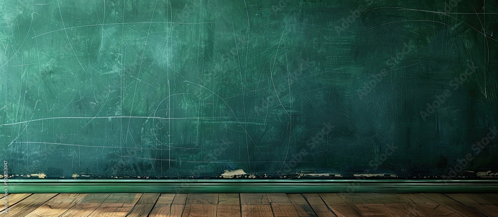 Poster green chalkboard serving as a backdrop for school study with ample copy space image