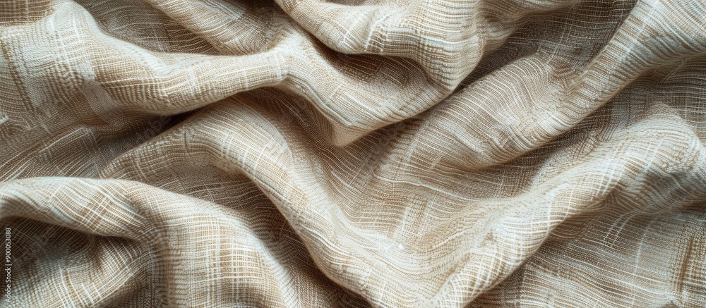 Poster natural linen fabric with a beige coarse grain texture perfect for design backgrounds ideal for a co