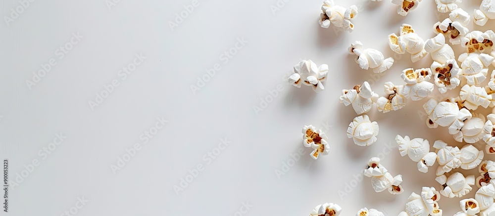 Poster White background with copy space image featuring isolated popcorn