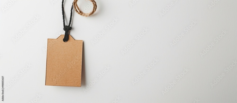 Aufkleber Empty name tag on a white backdrop with ample copy space image