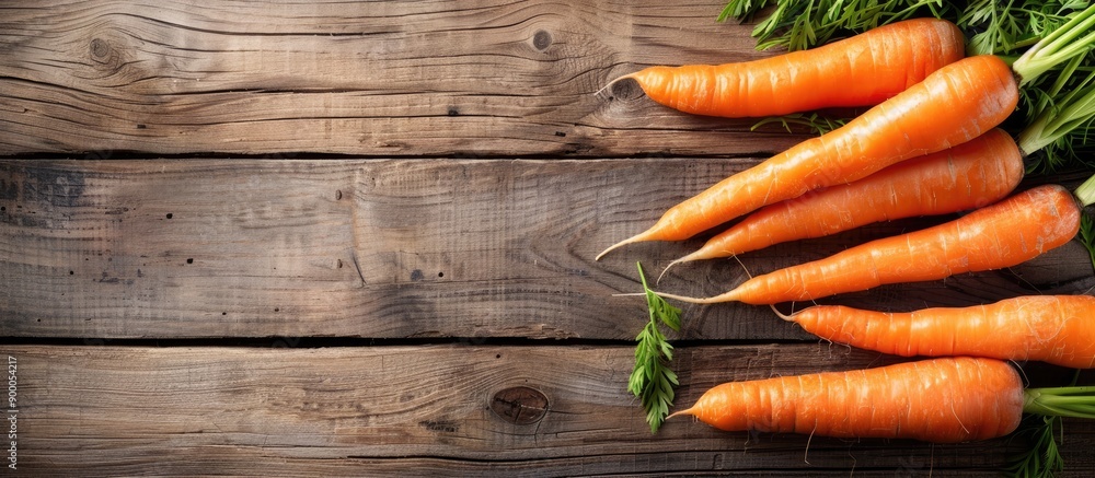 Poster wooden table displaying carrots with room for additional image content