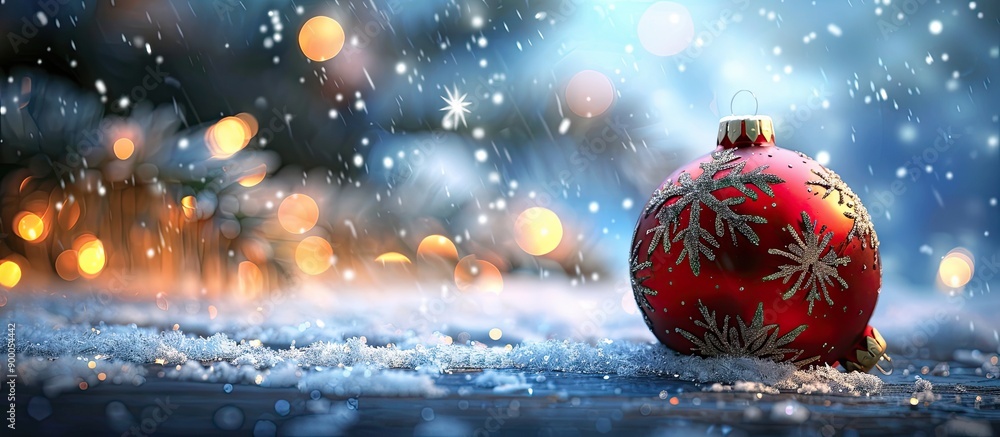 Aufkleber christmas tree ornament on abstract backdrop with copy space image