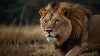 Fototapeta premium lion in the wild