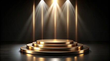Golden Podium with Spotlight.