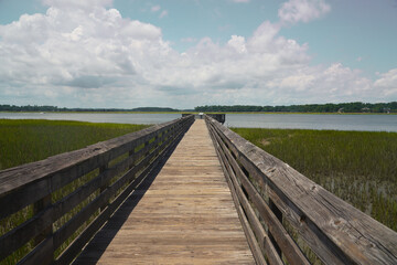 Fototapeta premium wooden pier over the river