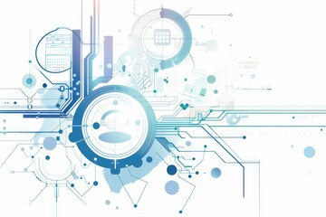 Conceptual Technology Flat Illustration created with Generative AI