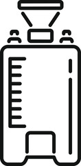 Line icon of an iv drip chamber, a crucial component in medical settings for delivering fluids and medication to patients