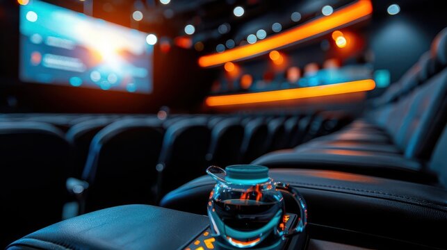 Conference hall filled with delegates and speakers, Professional, Cool tones, Photography