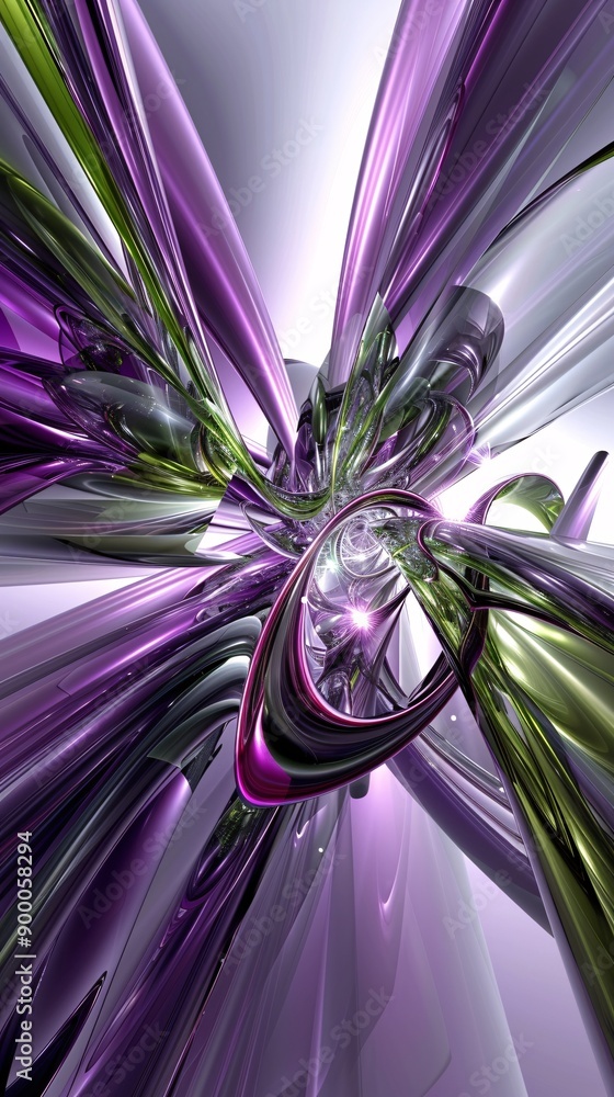 Poster abstract breaking dance floor with graffiti-style elements and geometric dance moves in bright purpl