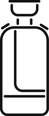Black line icon for a gas cylinder, for industrial, home, or camping use