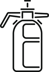 Simple, bold line icon of a chemical spray bottle, often used for pest control and gardening