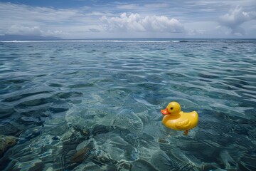 Obraz premium Rubber duck on the ocean