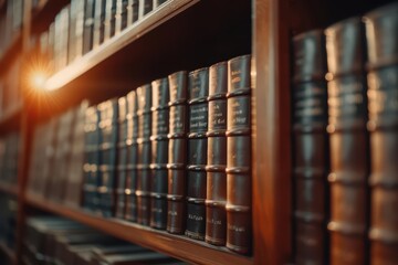 The Civil Code is highlighted with sunlight filtering through holographic legal texts in a modern legal library