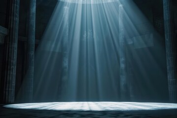 Obraz premium The opera concept is enhanced with sunlight filtering through a grand theatrical stage