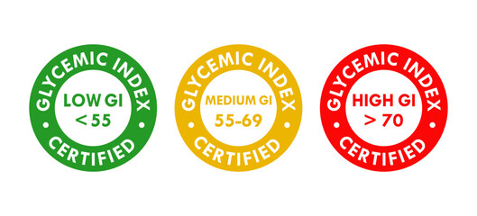 Glycemic index badge template illustration
