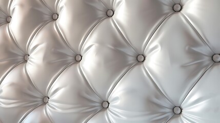 White Leather Upholstery with Buttoned Tufting