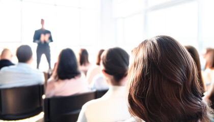 Attentive Audience Member at a Business Conference