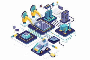 Conceptual Technology Flat Illustration created with Generative AI