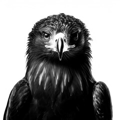 Golden Eagle Portrait in Black and White