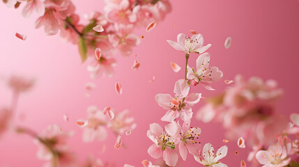 Obraz premium Spring Flowers on a Pink Background.