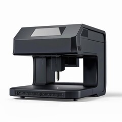 Modern 3D Printer Technology for Education in Realistic Style on White Background
