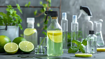 DIY natural cleaners eco products creation kitchen lab green cleaning bottle mix recipe