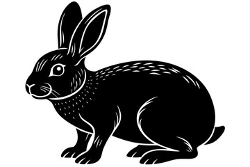 rabbit silhouette, rabbit vector silhouette, flemish giant rabbit vector illustration, rabbit design