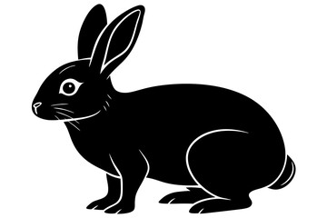 rabbit silhouette, rabbit vector silhouette, flemish giant rabbit vector illustration, rabbit design