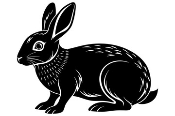 rabbit silhouette, rabbit vector silhouette, flemish giant rabbit vector illustration, rabbit design