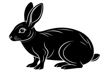 rabbit silhouette, rabbit vector silhouette, flemish giant rabbit vector illustration, rabbit design