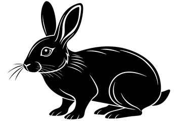 rabbit silhouette, rabbit vector silhouette, flemish giant rabbit vector illustration, rabbit design