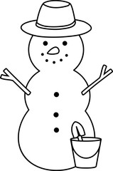Beach summer sand snowman outline vector.
Christmas Beach sand Snowman coloring page vector.
Christmas sand snowman isolated  black line svg.