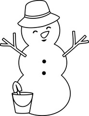 Beach summer sand snowman outline vector.
Christmas Beach sand Snowman coloring page vector.
Christmas sand snowman isolated  black line svg.