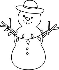 Beach summer sand snowman outline vector.
Christmas Beach sand Snowman coloring page vector.
Christmas sand snowman isolated  black line svg.