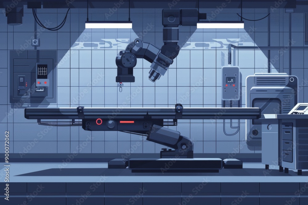 Poster industrial robotic arms working in a high tech factory setting showcasing automation precision and a