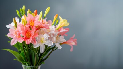 Delicate Pink and White Lily Bouquet