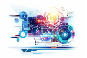 Conceptual Technology Flat Illustration created with Generative AI