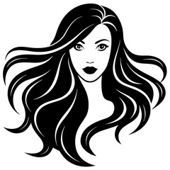 
Beautiful silhouette of girl, women face logo, vector illustration

