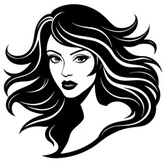
Beautiful silhouette of girl, women face logo, vector illustration


