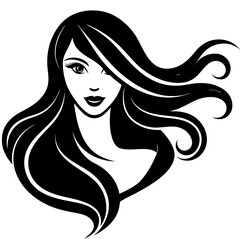 
Beautiful silhouette of girl, women face logo, vector illustration


