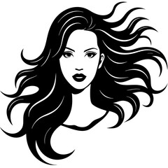 
Beautiful silhouette of girl, women face logo, vector illustration

