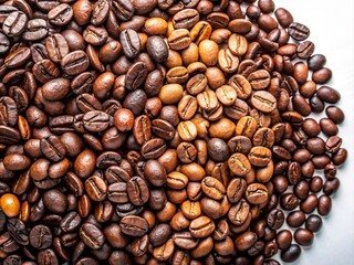 Fototapeta premium Coffee beans are neatly arranged with an artistic feel