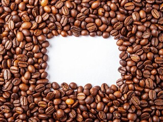 Coffee beans are neatly arranged with an artistic feel