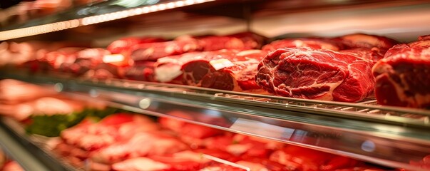 Packaged meats in the refrigerated section, fresh and ready to cook, protein options