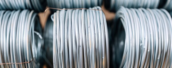 Coils of aluminum wire, lightweight material, manufacturing industry