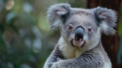 Naklejka premium a koala bear that is sitting on a tree