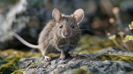 a small mouse that is standing on a rock